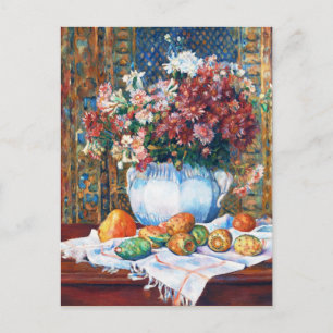 Cartão Postal Natureza Morta com Flores e Figos da Índia Renoir