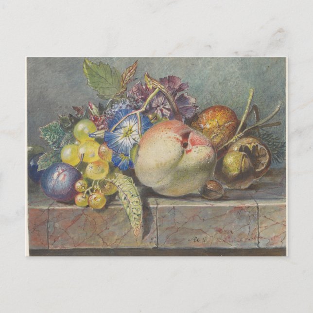 Cartão Postal Natureza-morta com frutas e flores (1824 - 1900)  (Frente)