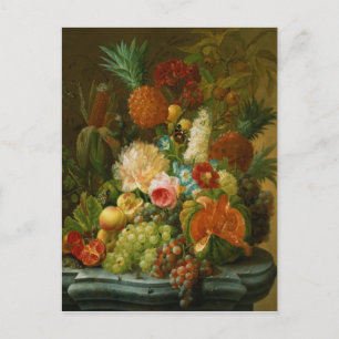 Cartão Postal Natureza-morta com um Melão e Uvas