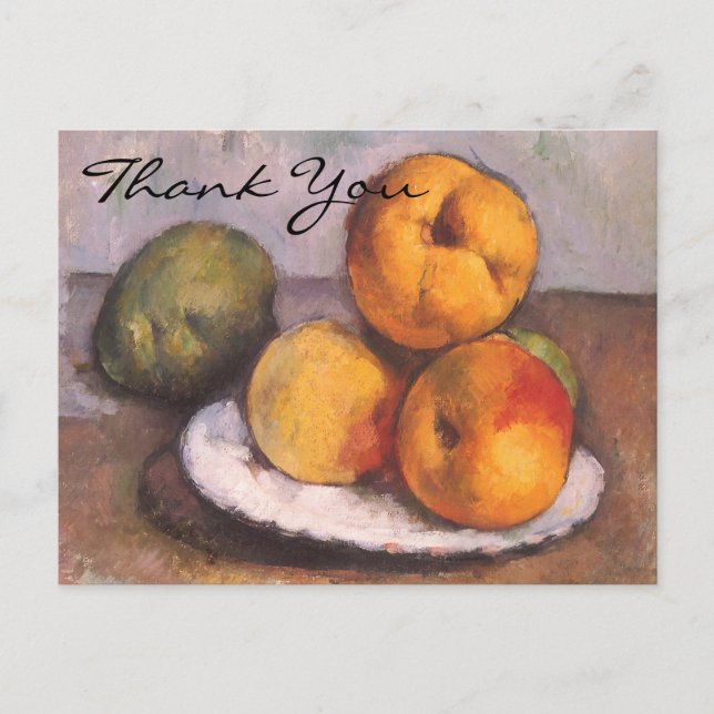 Cartão Postal Natureza-morta de Cézanne com Quince, Maçãs e Pera (Frente)