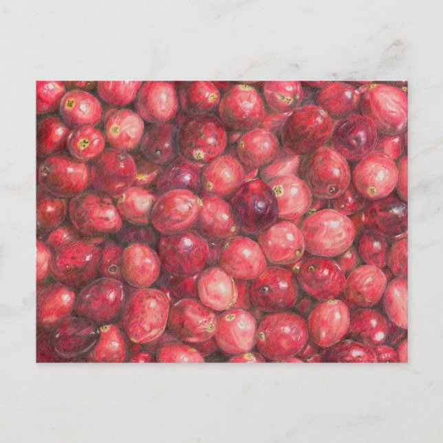 Cartão Postal Natureza-morta de Cranberries (Frente)