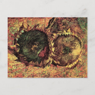 Cartão Postal Natureza Morta Dois Girassóis Cortados por Vincent