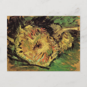 Cartão Postal Natureza Morta Dois Girassóis Cortados por Vincent