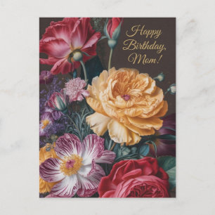 Cartão Postal Natureza-Morta Floral Vintage para a Mamãe