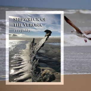 Cartão Postal Naufrágio da Ilha de Verona Spiekeroog, Frisia Ori