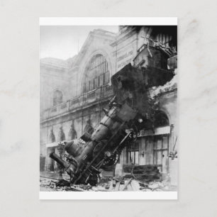 Cartão Postal Naufrágio do comboio em Montparnasse, catástrofe