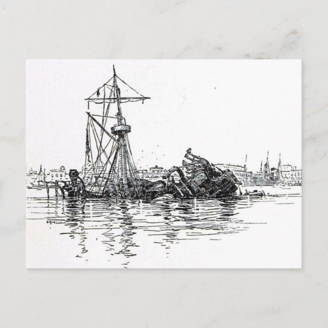 Cartão Postal Naufrágio do Maine americano (Frente)