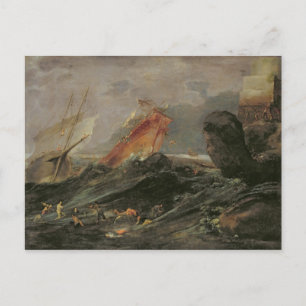 Cartão Postal Naufrágio em uma Costa Rochosa, c.1645-50