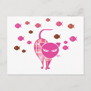 Cartão Postal Naughty Cat