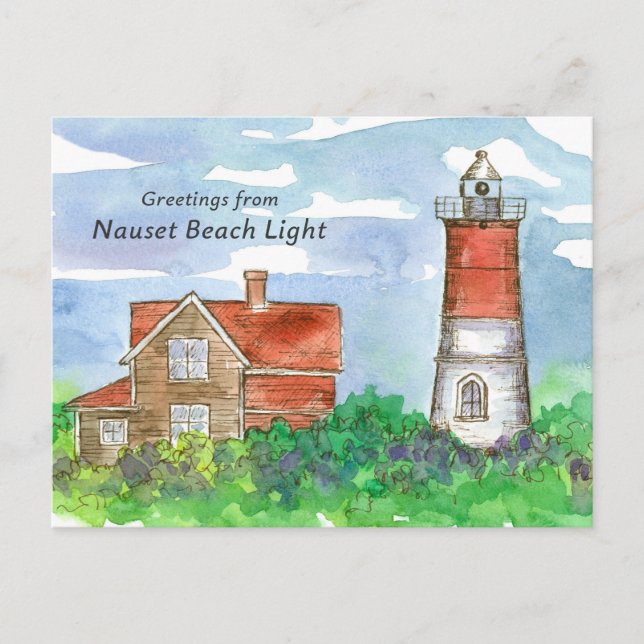 Cartão Postal Nauset Beach Lighthouse Cape Cod National Seashore (Frente)