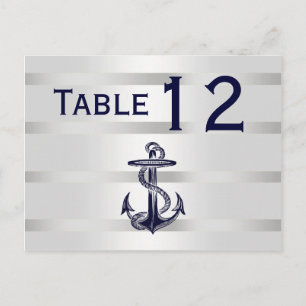 Cartão Postal Náutico Marinho Blu Anchor Silver What Número de T