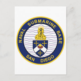 Cartão Postal NAVAL SUBMARINE BASE San Diego CA Patch Militar