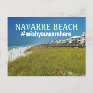 Cartão Postal Navarre Beach, FL Twitter Hashtag #wishyouwaqui
