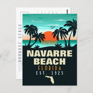 Cartão Postal Navarre Beach Florida Retro Sunset Souvenirs