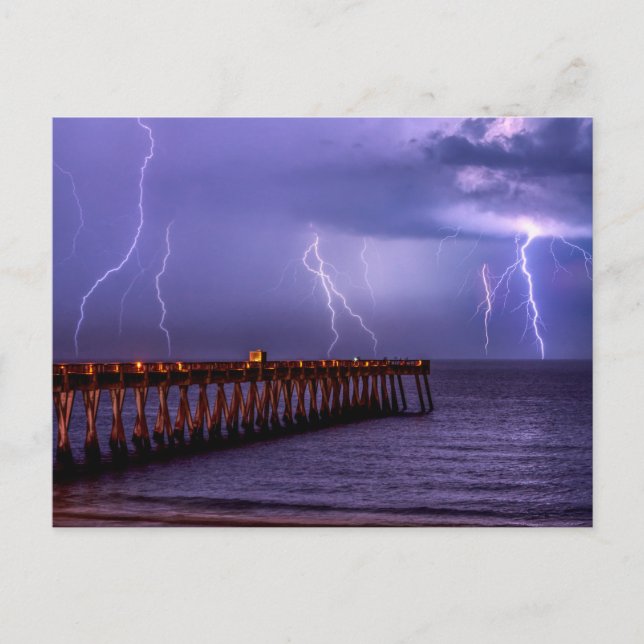 Cartão Postal Navarre Florida Tempestade de Relâmp (Frente)