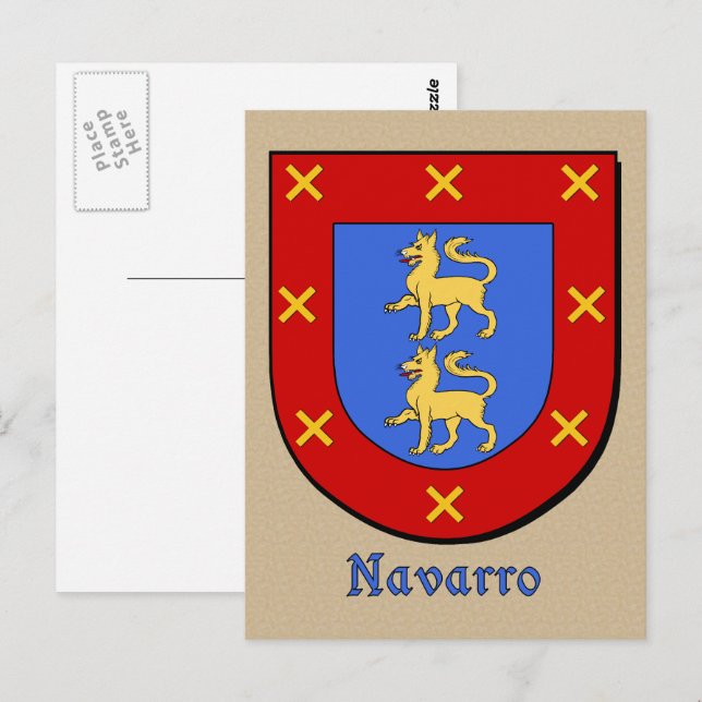 Cartão Postal Navarro Ancestral Heraldic Shield (Frente/Verso)