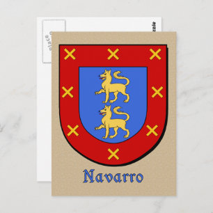 Cartão Postal Navarro Ancestral Heraldic Shield