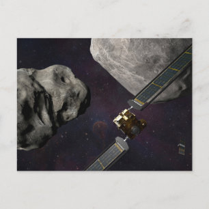 Cartão Postal Nave Espacial Dart E O Liciacube Antes Do Impacto