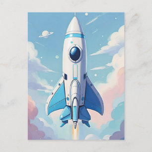 Cartão Postal nave espacial voando no céu