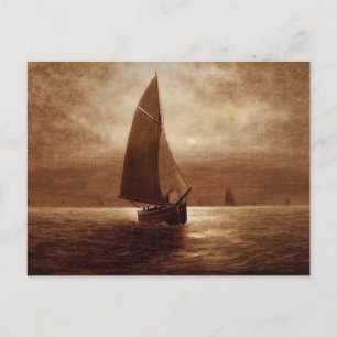 Cartão Postal Navegação à noite (cerca de 1900) Elbridge Wesley