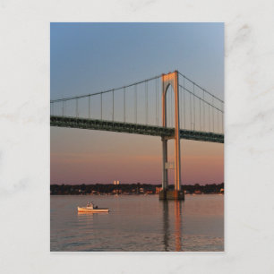 Cartão Postal Navegação e saída de New Port Road Island