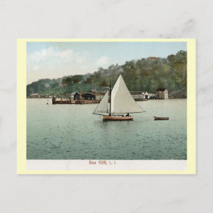 Cartão Postal Navegação, Mar Cliff, Long Island, NY 1907 Vintage