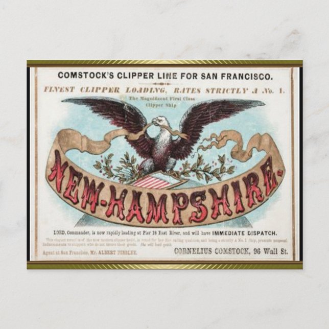 Cartão Postal Navegação New Hampshire Clipper (Frente)