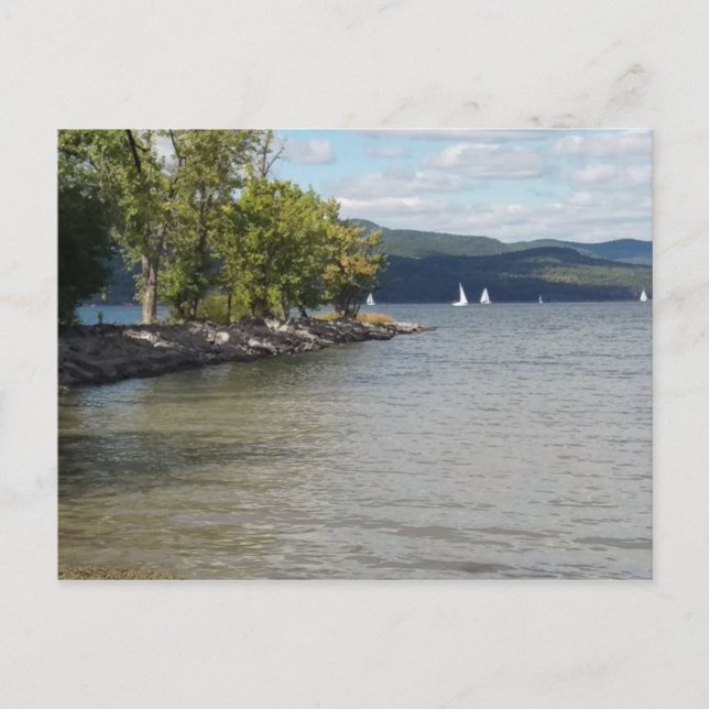 Cartão Postal Navegação no lago Champlain (Frente)