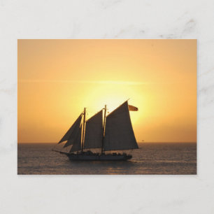 Cartão Postal Navegação no pôr do sol