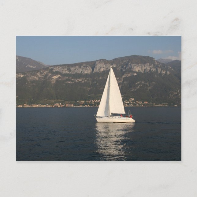 Cartão Postal Navegando no Lago de Como (Frente)