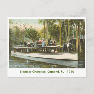 Cartão Postal Navio a vapor Cherokee, Ormond, FL - 1910