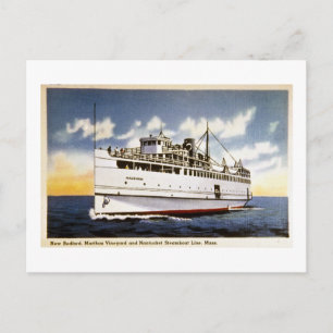 Cartão Postal Navio a vapor Naushon, Nantucket Steamboat Line, M