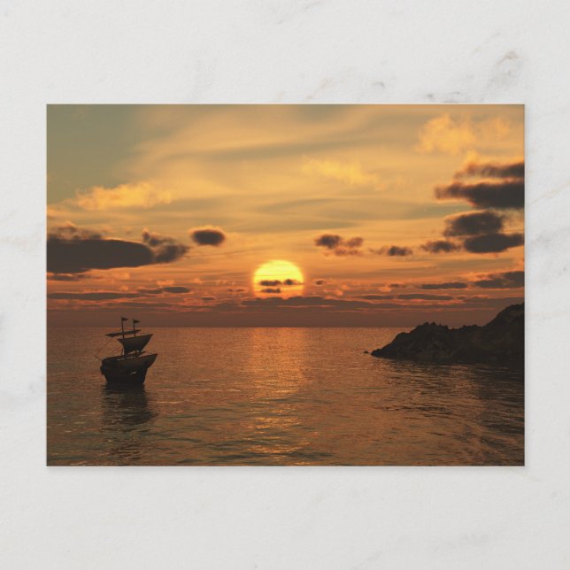 Cartão Postal Navio à Vela (Frente)