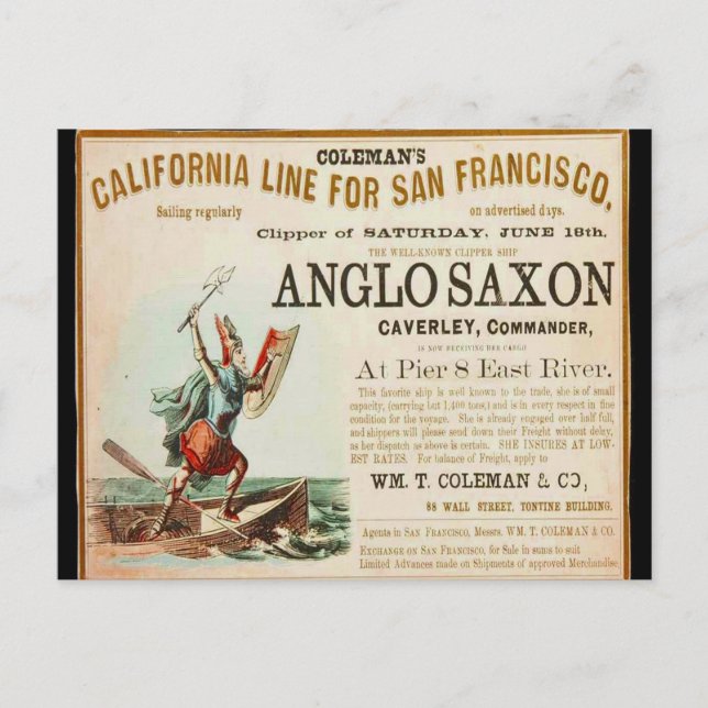 Cartão Postal Navio Anglo Saxon Clipper (Frente)