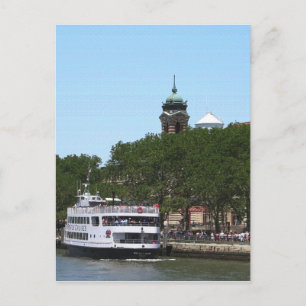 Cartão Postal Navio Boat Sail Estátua das Ilhas Liberdade em Nov