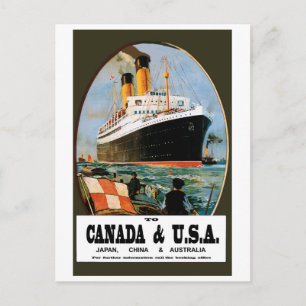 Cartão Postal Navio cruzador marítimo para Canda e EUA