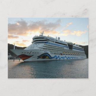 Cartão Postal Navio de cruzeiro AIDAluna na cidade de Tortola