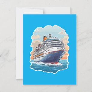 Cartão Postal Navio de cruzeiro colorido