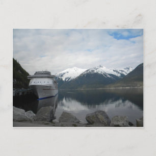 Cartão Postal Navio de cruzeiro encaixado em Skagway, Alaska