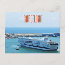 Cartão Postal Navio de cruzeiro luxuoso que sai do porto de Barc