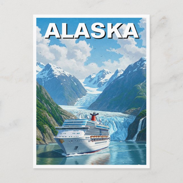 Cartão Postal Navio de cruzeiro no Alaska Viagem (Frente)