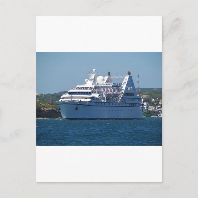 Cartão Postal Navio De Cruzeiro Que Deixa Mahon (Frente)