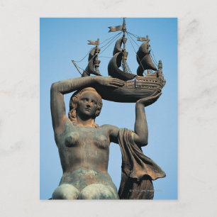 Cartão Postal Navio de detenção de estátuas femininas, Barcel