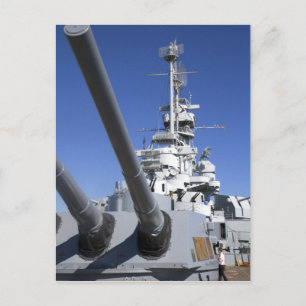 Cartão Postal Navio de guerra USS Alabama no Memorial do Navio d