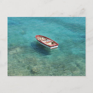 Cartão Postal Navio de pesca em água clara e colorida, Mani