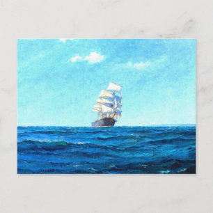 Cartão Postal Navio de vela no mar