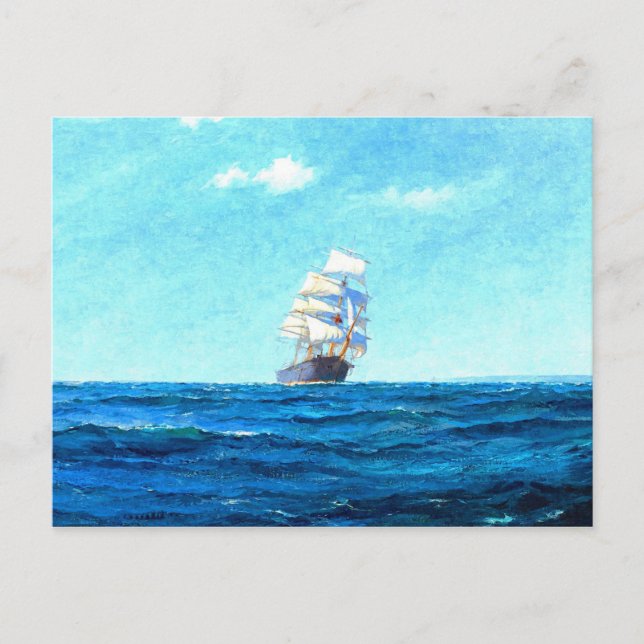 Cartão Postal Navio de vela no mar (Frente)