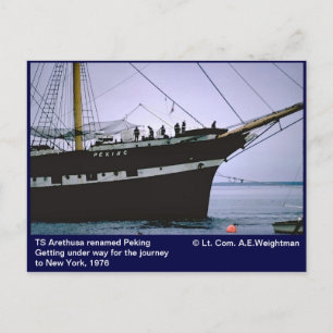 Cartão Postal Navio de vela Peking, anteriormente TS Arethusa