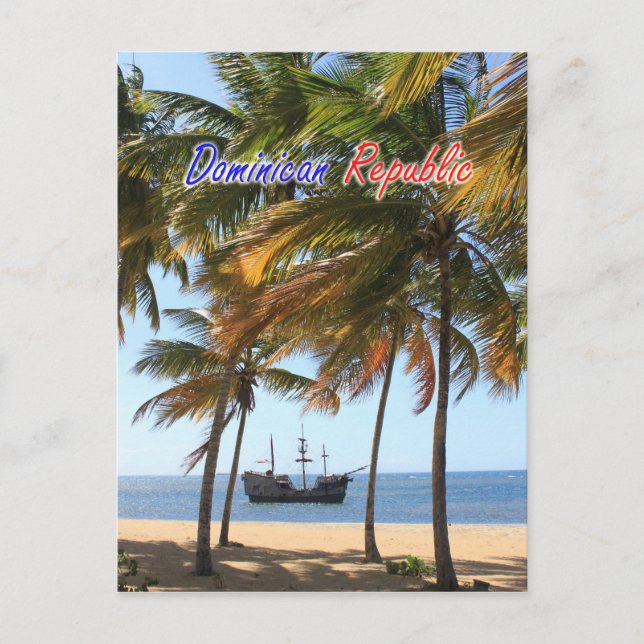 Cartão Postal Navio em Las Terrenas Samana República Dominicana  (Frente)