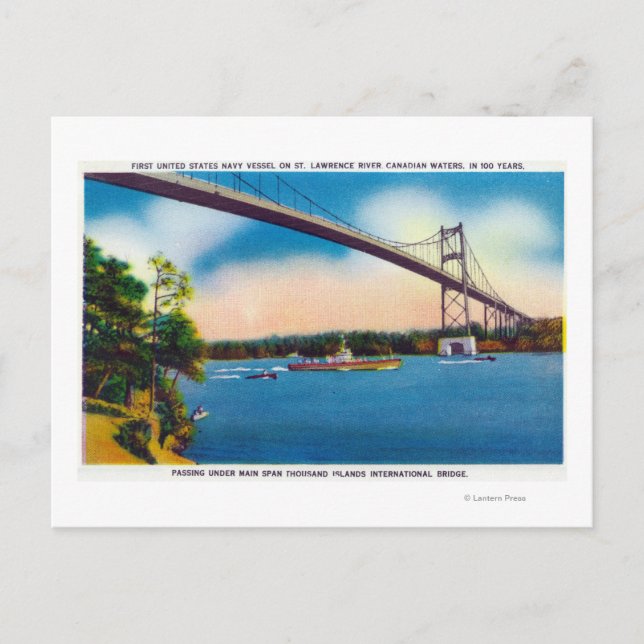 Cartão Postal Navio Marinho dos EUA (Frente)